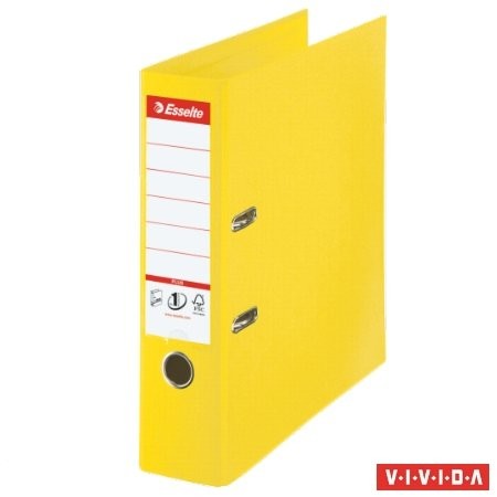Iratrendező, 80 mm, A4, PP/PP, élvédő sínnel, Esselte Standard Plus, Vivida sárga (624076)