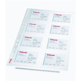   Névjegytartó genotherm, lefűzhető, A4, 105 mikron, víztiszta, 16 férőhelyes, Esselte (78930)