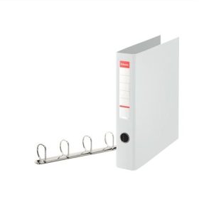   Gyűrűs könyv, 4 gyűrű, D alakú, 60 mm, A4 maxi, PP/PP, Esselte Jumbo, Vivida fehér (82400)