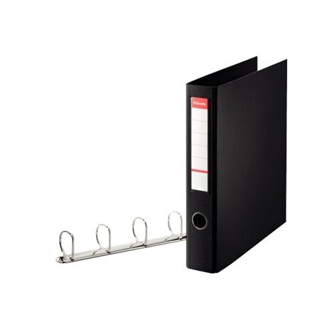 Gyűrűs könyv, 4 gyűrű, D alakú, 60 mm, A4 maxi, PP/PP, Esselte Jumbo, Vivida fekete (82407)