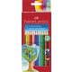 Színes ceruza készlet, háromszögletű, Faber-Castell Grip 2001, 12 különböző szín