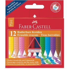   Zsírkréta, háromszögletű, Faber-Castell Grip, 12 különböző szín (122520)