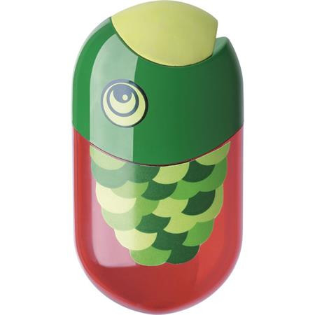Hegyező és radír, kétlyukú, tartályos, Faber-Castell, hal minta