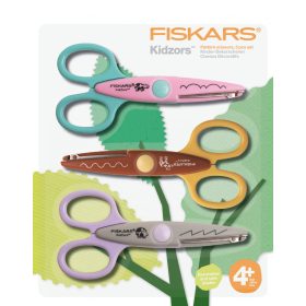   Fiskars gyermek olló készlet – állatkerti állatok (1003846), kreatív mintavágás gyerekeknek