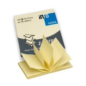   Öntapadós Z jegyzettömb Info Notes 75x75 mm 100 lapos sárga (5644-01)