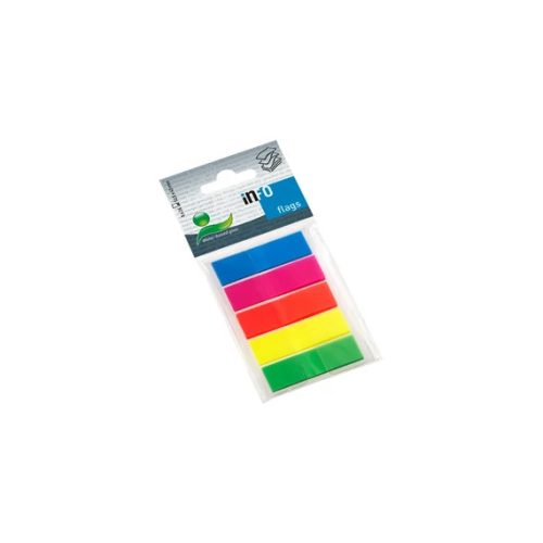 Oldaljelölő, jelölőcímke InfoNotes 12,5x43 mm, 5 szín, 5x26 lap, teleszín (nem áttetsző), műanyag