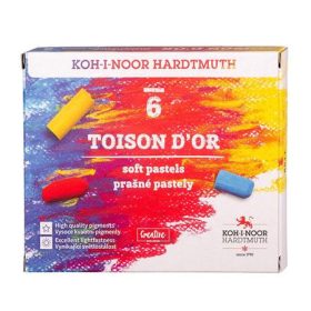   Porpasztell-kréta, porkréta, puha, Koh-I-Noor Toison 8511/6, 6 különböző szín