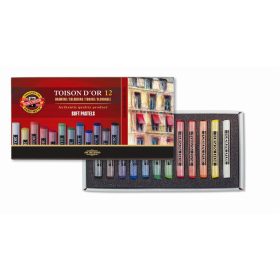   Porpasztell-kréta, porkréta, puha, Koh-I-Noor Toison 8512/12, 12 különböző szín