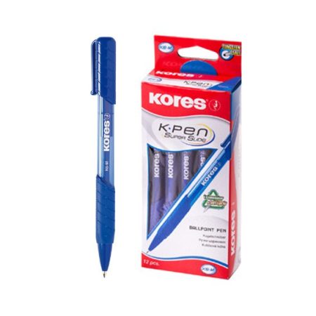 Golyóstoll, 0,7 mm, nyomógombos, Kores K6-M, kék (IK37611)