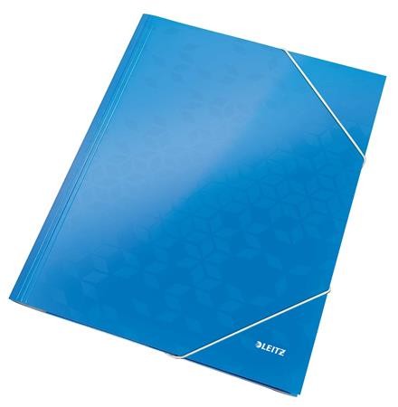 Gumis mappa, 15 mm, karton, A4, lakkfényű, Leitz Wow, kék