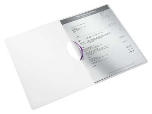 Gyorsfűző, klippes, PP, A4, Leitz Wow ColorClip lila