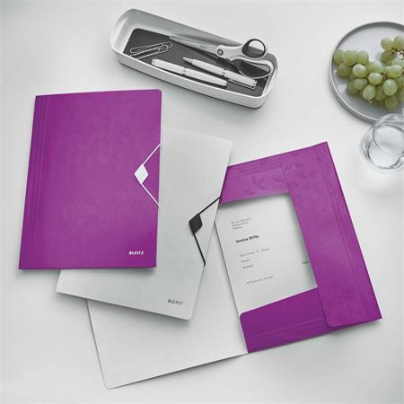 Gumis mappa, PP, A4, Leitz Wow,lila
