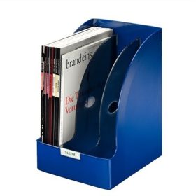   Iratpapucs, műanyag, 205 mm, elválasztókkal, Leitz Plus Jumbo, kék