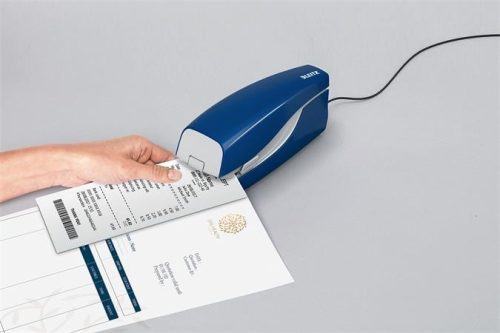 Tűzőgép, elektromos, 24/6, 20 lap, Leitz Nexxt 5533, kék