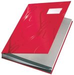Aláírókönyv, A4, 18 részes, karton, Leitz Design, piros
