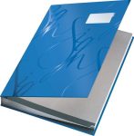 Aláírókönyv, A4, 18 részes, karton, Leitz Design, kék