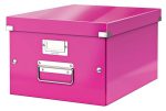   Irattároló doboz, A4, lakkfényű, Leitz Click&Store, rózsaszín