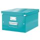 Irattároló doboz, A4, lakkfényű, Leitz Click&Store, jégkék