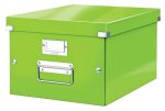   Irattároló doboz, A4, lakkfényű, Leitz Click&Store, zöld