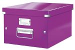 Irattároló doboz, A4, lakkfényű, Leitz Click&Store, lila