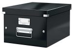   Irattároló doboz, A4, lakkfényű, Leitz Click&Store, fekete