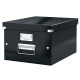 Irattároló doboz, A4, lakkfényű, Leitz Click&Store, fekete