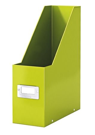 Iratpapucs, PP/karton, 95 mm, lakkfényű, Leitz Click&Store, zöld