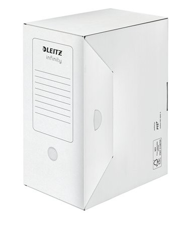 Archiváló doboz, A4, 150 mm, újrahasznosított karton, Leitz Infinity, fehér (60920000)