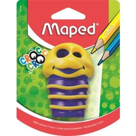   Hegyező, kétlyukú, tartályos, MAPED Croc Croc, kukac, vegyes színek