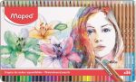   Akvarell ceruza készlet, ecsettel, fém doboz, MAPED Artists, 36 különböző szín