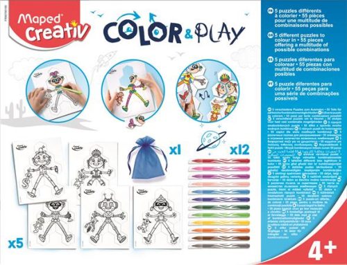 Kreatív készségfejlesztő készlet, MAPED CREATIV, Color and Play színező és puzzle