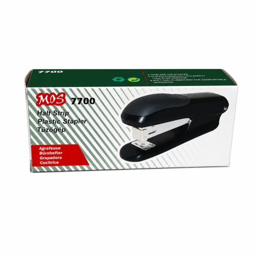 MOS 7700 professzionális half strip tűzőgép 24/6 és 26/6, 25 lapos, fekete