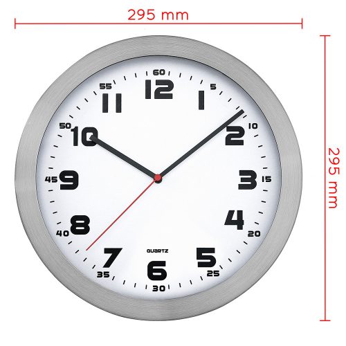 Prim Melange 29,5cm fém-üveg falióra, fehér számlappal, gravírozható (E01.2482.7000)
