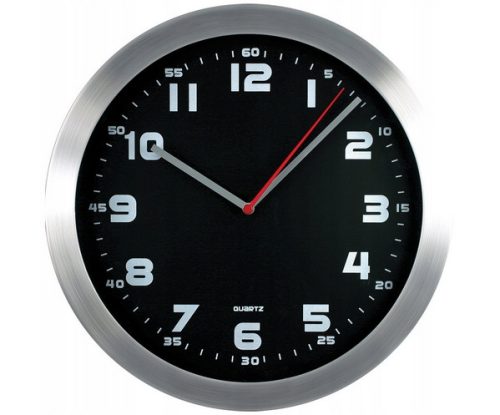 Prim Melange 29,5cm fém-üveg falióra, fekete számlappal, gravírozható (E01.2482.7090)