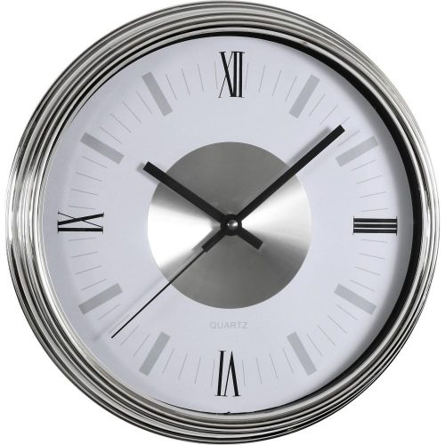 Prim Bigon 30cm ezüst-fehér falióra, fehér számlappal (E01.2974.7000)