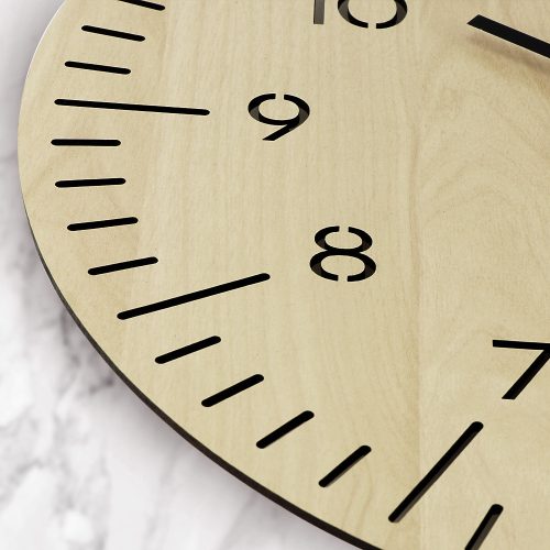 Prim Lines 30cm fa falióra, világos fa szín, lézergravírozható (E07.4120.50)