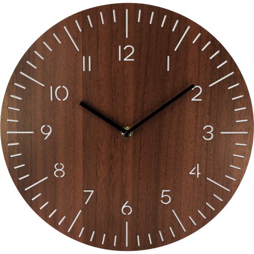 Prim Lines 30cm fa falióra, sötét fa szín, lézergravírozható (E07.4120.54)