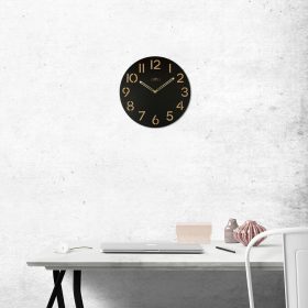   Prim Combined Veneer 38cm furnérozott fa falióra, fekete/világos barna szín, lézergravírozható (E07P.4246)