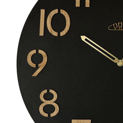 Prim Combined Veneer 38cm furnérozott fa falióra, fekete/világos barna szín, lézergravírozható (E07P.4246)