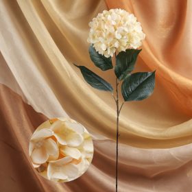   Hortenzia (Hydrangea) prémium dekorációs művirág szál 88cm, barack színű
