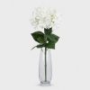 Hortenzia (Hydrangea) prémium dekorációs művirág szál 68cm, fehér színű