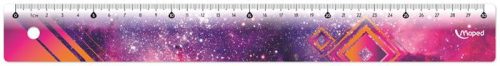 Vonalzó, műanyag, 30 cm, MAPED Cosmic, vegyes színek