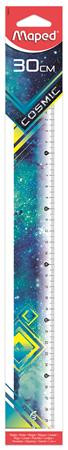 Vonalzó, műanyag, 30 cm, MAPED Cosmic, vegyes színek