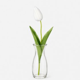 Tulipán dekorációs művirág szál 50cm, krém színű