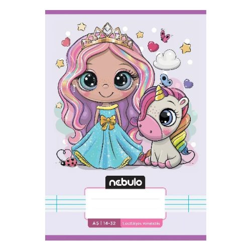 Füzet vonalas Nebulo A/5 32 lapos 14-32 1. osztályos Cuki minták