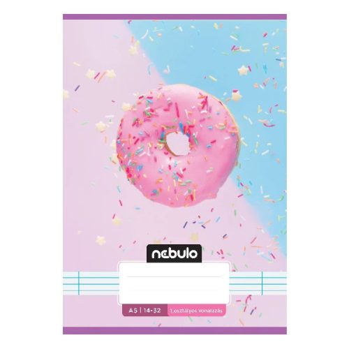 Füzet vonalas Nebulo A/5 32 lapos 14-32 1. osztályos Cuki minták
