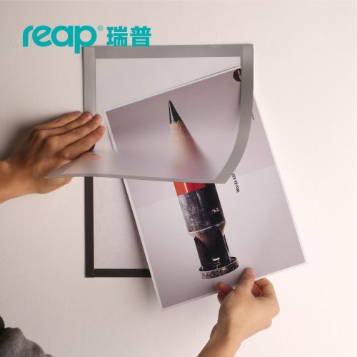 Bemutató tábla A/4 öntapadó mágneses kerettel ezüst, REAP 