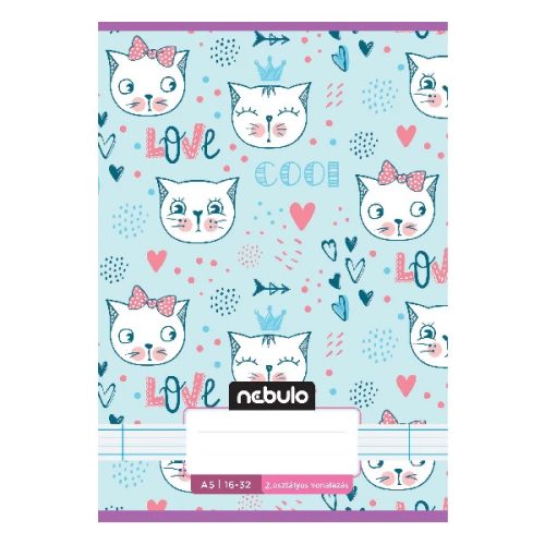 Füzet vonalas Nebulo A/5 32 lapos 16-32 2. osztályos Cuki minták