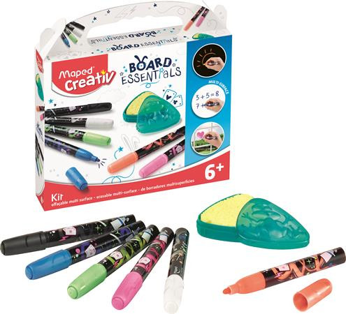 Marker készlet, törölhető, különböző felületekre, MAPED CREATIV, Board Essentials,6 különböző szín/készlet