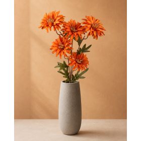   Prémium megjelenésű Dália művirág szál, látványos volumen, 75cm, narancs színű